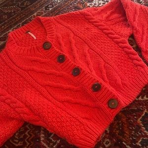 Free people Bonfire Cardi Bright Red, Small